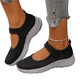 thumbnail image 2 of Domuza Women's Orthopedic Mary Jane Shoes, Breathable Mesh Non-Slip Sneakers, Comfort Lightweight Casual Nursing Walking Footwear for Daily Wear Black 8（EU-40）, 2 of 5
