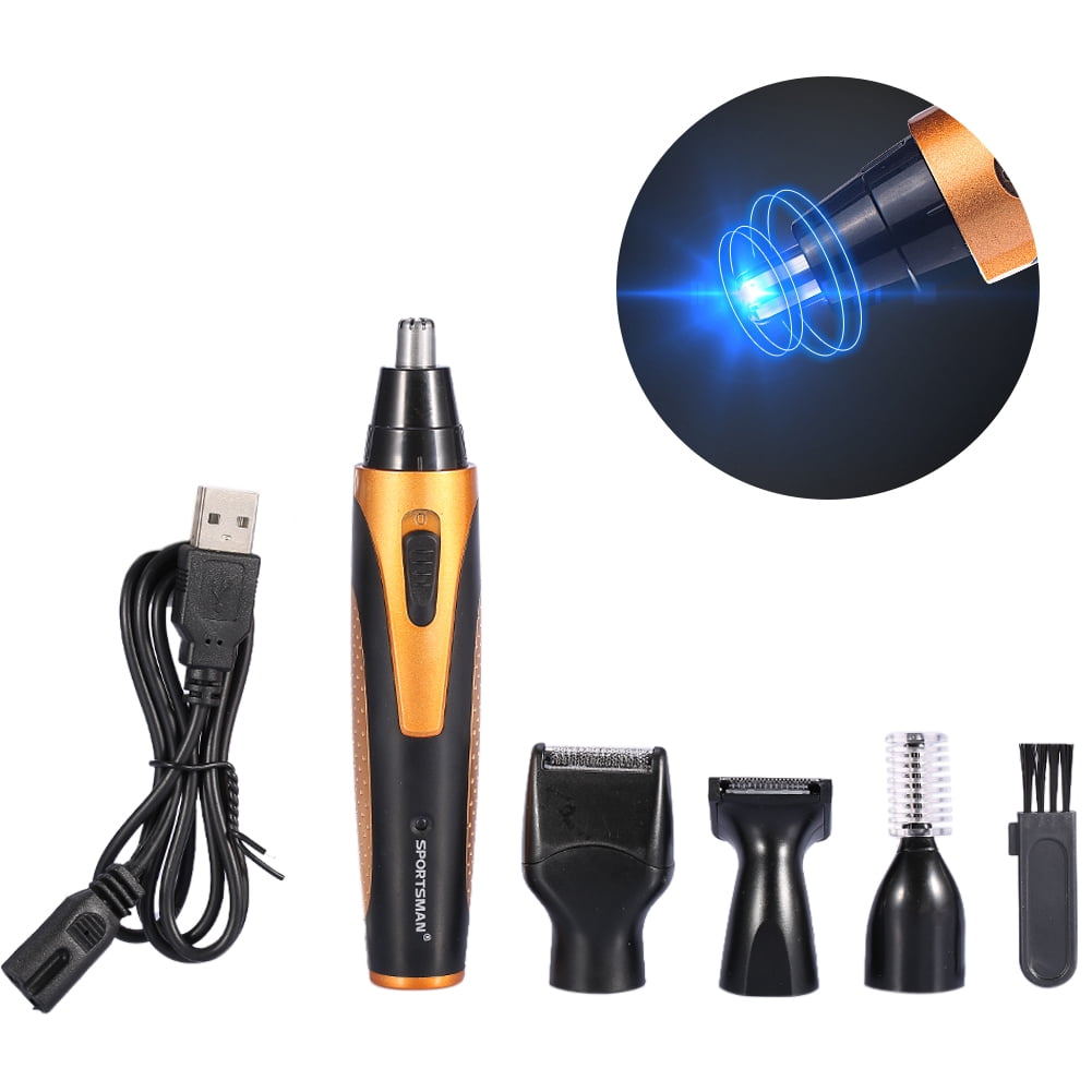 LHCER Men Nose Hair Trimmer Set,Nose Hair Clipper Trimmer Set,4 In 1 Rechargeable Men Nose Ear Temple Hair Trimmer Electric Beard Eyebrow Clipper Shaving Kit