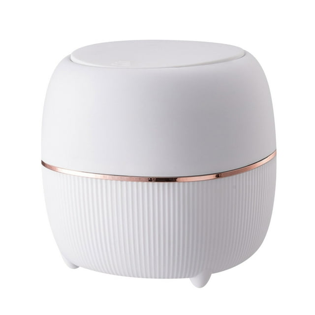 EGNMCR Trash Can Kitchen Trash Can Desktop Bin With Lid Round Press Type With Removable Inner Plastic Small Trash Can For Bathroom Vanity Table Waste Desktop Bin