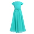 thumbnail image 4 of TiaoBug Kids Girls Flutter Sleeves Ruffle Chiffon Flower Girls Wedding Proms Formal Princess Dress Light Green 12, 4 of 7