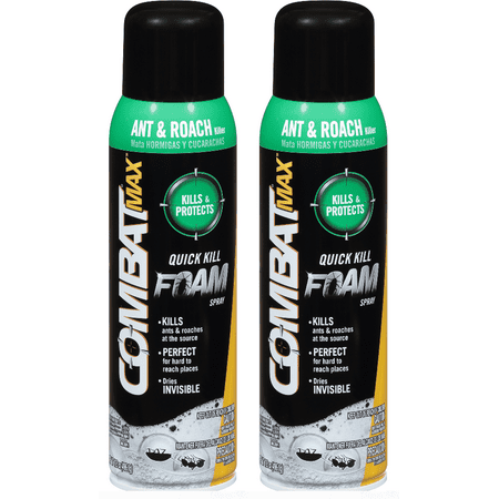 (2 pack) Combat Max Ant and Roach Killer Quick Kill Foam Spray, 17.5 (Best Spray To Kill Fruit Flies)