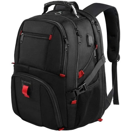 Yorepek Extra Large Travel Backpack, 17 in Laptop Backpacks with USB Port for Adults Men Women, TSA Friendly 30L