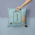 thumbnail image 2 of Carolines Treasures CJ1013-IPW1414 Monogram - Initial I Blue Dots Decorative   Canvas Fabric Pillow CJ1013 14Hx14W, 2 of 4