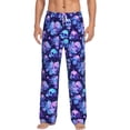 thumbnail image 2 of Picia crystal Skull flower star Mens Soft Woven Cotton Elastic Waistband Sleep Pajama Pant Lounge Sleep Pant With Pockets And Drawstring-Medium, 2 of 9