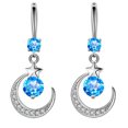 thumbnail image 1 of 1 Pair Exquisite Rhinestone Moon Star Earrings Rhinestone Dangle Earrings, 1 of 8
