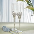 thumbnail image 4 of Weddingstar Silver Calla Lily Stemmed Wedding Champagne Flutes - Set of 2, 4 of 5
