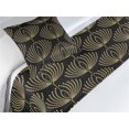 thumbnail image 3 of Geometric Flower Bed Runner Set, Abstract Art Deco Rounded Pattern Floral Design with Dots, Decorative Bedding Scarf & a Pillow Sham for Hotels Homes, Twin, Charcoal Grey and Mustard, by Ambesonne, 3 of 3