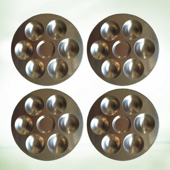 Masteelf  4 Pcs Aluminum Palette Watercolor Paint Palettes Painting Tray