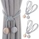 thumbnail image 1 of Juego de 2 alzapaños para cortinas - Alzapaños para cortinas trenzados Hebillas para cortinas Alzapaños para cortinas - Hebillas para cortinas - Accesorios para cortinas y persianas - Beige + Gris, 1 of 5