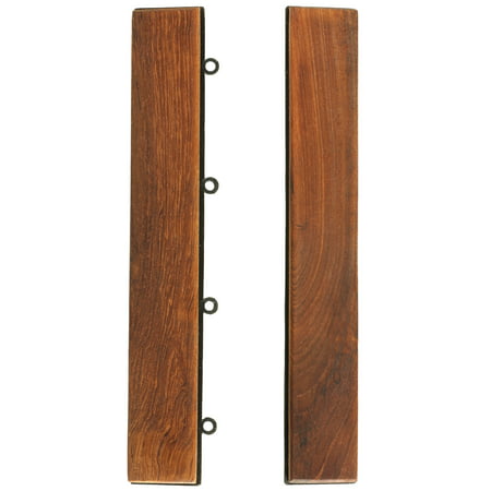 EZ-Floor End Trim Piece Interlocking Flooring in Solid Teak Wood (Set of