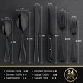 thumbnail image 5 of TINANA Silverware Sets, 24 PCS Flatware Set for 4, Premium Stainless Steel Cutlery Utensil Set with Steak Knives Mirror Polished Forks and Spoons, Dishwasher Safe, Black, 5 of 7