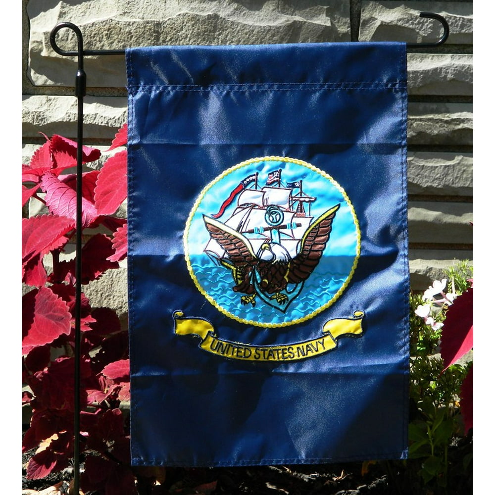 12x18 United States Navy Garden Flag Nylon Embroidered Usn Military