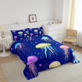 thumbnail image 3 of Erosebridal Colorful Jellyfish Bedding Twin Comforter Set, Cartoon Ocean Animal Down Comforter, Reversible 2-Piece, 3 of 8