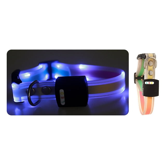Glowing LED Pet Collar and Leash Set with Adjustable Reflective Night Light for Dogs Outdoor Walking