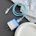 thumbnail image 2 of Cute iPhone 18W/20W Cable Protector, Classic USB-C Charger, Gradient Blue Charging Cable Protector, Soft Wave Shape TPU Charging Protective Cover, Cable Protector, 2 of 7