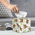 thumbnail image 6 of Tissue Cute Sloth Box Cover Holder, Square by Xecao - Leather Decorative Organizer for Tabletop, Bathroom, Car, Office, 6 of 8