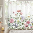 thumbnail image 3 of DTEKOJ Pink Floral Polyester Shower Curtain, 72" x 72" Waterproof, 3 of 6