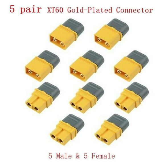High Quality 5 Pairs Xt60 Gold Plated Connector Male and Female 30A Amass Plug