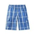 thumbnail image 3 of Hat and Beyond Men's Trendy Plaid Button Pocket Casual Loose Cargo Shorts, 3 of 5