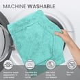 thumbnail image 4 of Home Weavers Waterford Collection 100% Cotton Tufted Bath Rug, Extra Soft and Absorbent Bath Rugs, Non-Slip Plush Bath Carpet, Machine Wash, Bath Mat for Bathroom, 21"x34" Rectangle, Turquoise, 4 of 5