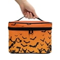 thumbnail image 3 of HELLHERO Large Capacity Makeup Organizer Bag Polyester Wide-open Cosmetic Makeup Bag Brush Holders Zipper Storage Bag Portable Hanging Organizer Bat Pattern, 3 of 6