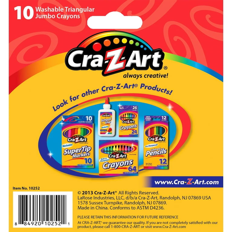 Cra-Z-Art Washable Triangle Crayons - 10 Piece Set, Hobby Lobby