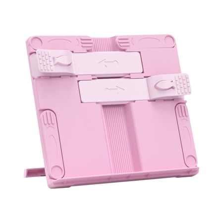 Desk Book Stand for Reading with Adjustable Clips Hands-Free Foldable Book Holder for Home Portable Document Stand for Desk Display Stand for Recipes Cookbooks Tablets by Elapind