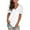 White, variant on Fesfesfes Shirts Women's Lace Short Sleeve V-Neck T-Shirt Loose Casual Summer Tee Tops Short Sleeve Tops Women 2XL(US:12)