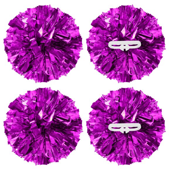 Pompones metálicos de Uxcell para animación, con anillos de mango, ideales para deportes de equipo y danza, color fucsia