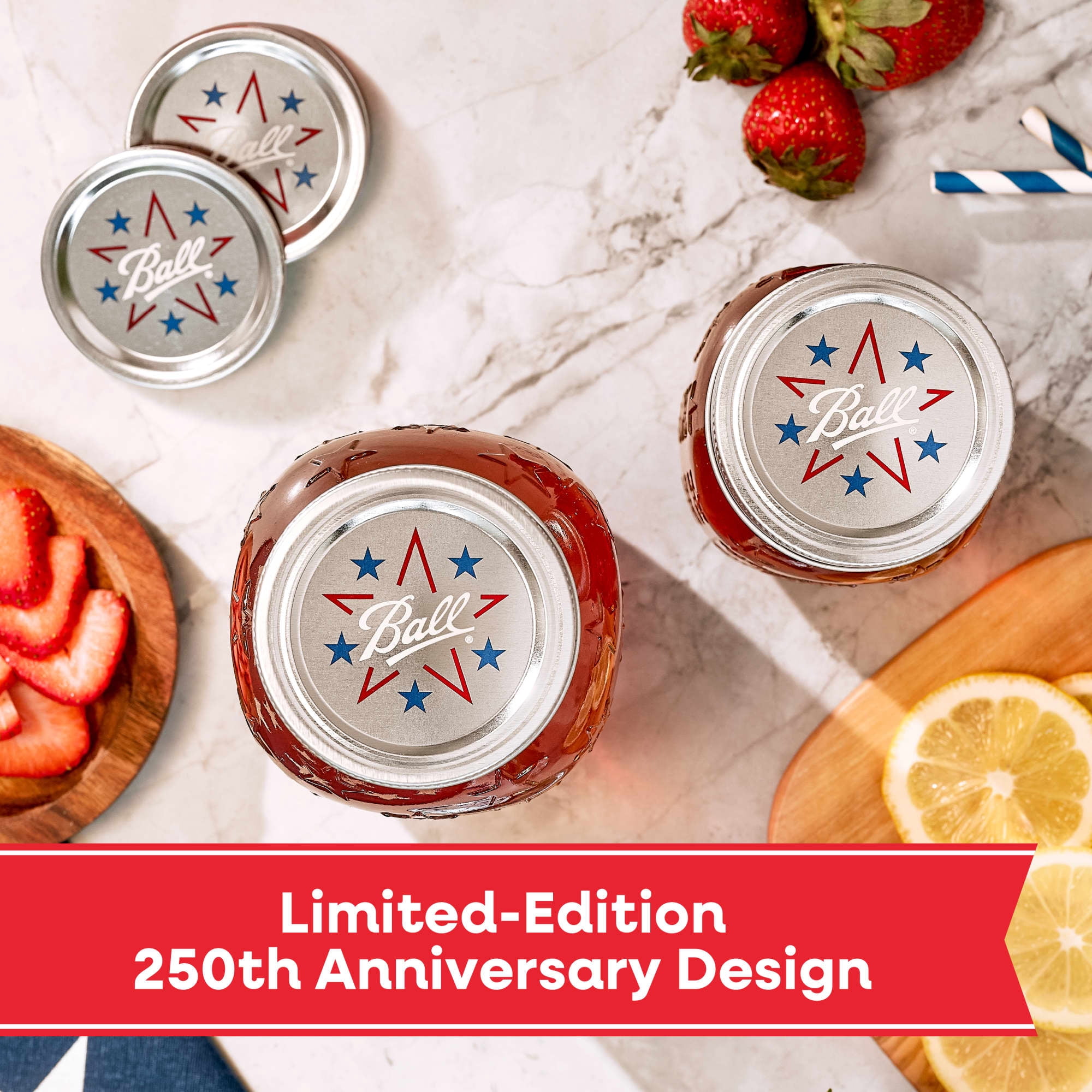 Ball Limited Edition Americana Mason Jar Lids, Regular Mouth Lids for Mason Jars, 12 Pack