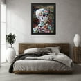 thumbnail image 3 of Stephen Chambers 25x32 Black Modern Wood Framed Wall Art Titled - Skull Heavygraffiti, 3 of 6