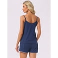 thumbnail image 4 of DARING DIVA Women's Jersey Knit V Neck Soft Casual Sleeveless Pajama Sets 2XL Navy, 4 of 7