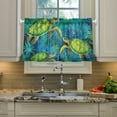 thumbnail image 4 of Green Turtle Half Window Tier Curtains 24 Inch Blackout Thermal Insulating Kitchen Linen Tier Curtains for Kitchen, Bathroom, Cafe Home Decor, 4 of 7