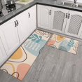 thumbnail image 2 of Orange Boho Abstract and Plant Pattern Kitchen Rugs Sets Of 2,Anti Fatigue Kitchen Mat Rugs Non Slip Washable,Decorative Kitchen Floor Mats for Kitchen,Sink,Laundry,17"x30"+17"x47", 2 of 7