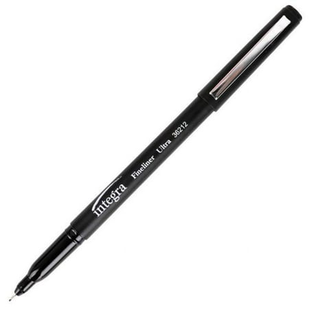 UPC: 0035255362122 | Integra ITA36212 Fineliner Ultra Fine Permanent Marker  Black – Pack of 12
