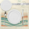 thumbnail image 3 of Ambesonne Boho Place Mats Set of 4, Funky Mid Century Mountains, Standard Size, Dark Salmon Seafoam Beige, 3 of 5