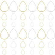 PH PandaHall 300pcs Drop Linking Rings 3 Sizes Earrings Beading Hoop Metal Teardrop Charms Links Frames Charms Connectors for Necklaces Bracelets Jewelry Dangle Earring Making Key Chain (Gold Silver)