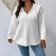 thumbnail image 2 of YOIAVAIOY Womens Lightweight Hoodie Sweatwshirts Half Zip Solid Casual Hooded Sweatshirts Fashion Y2k Hoodies with Pockets White XXL, 2 of 10