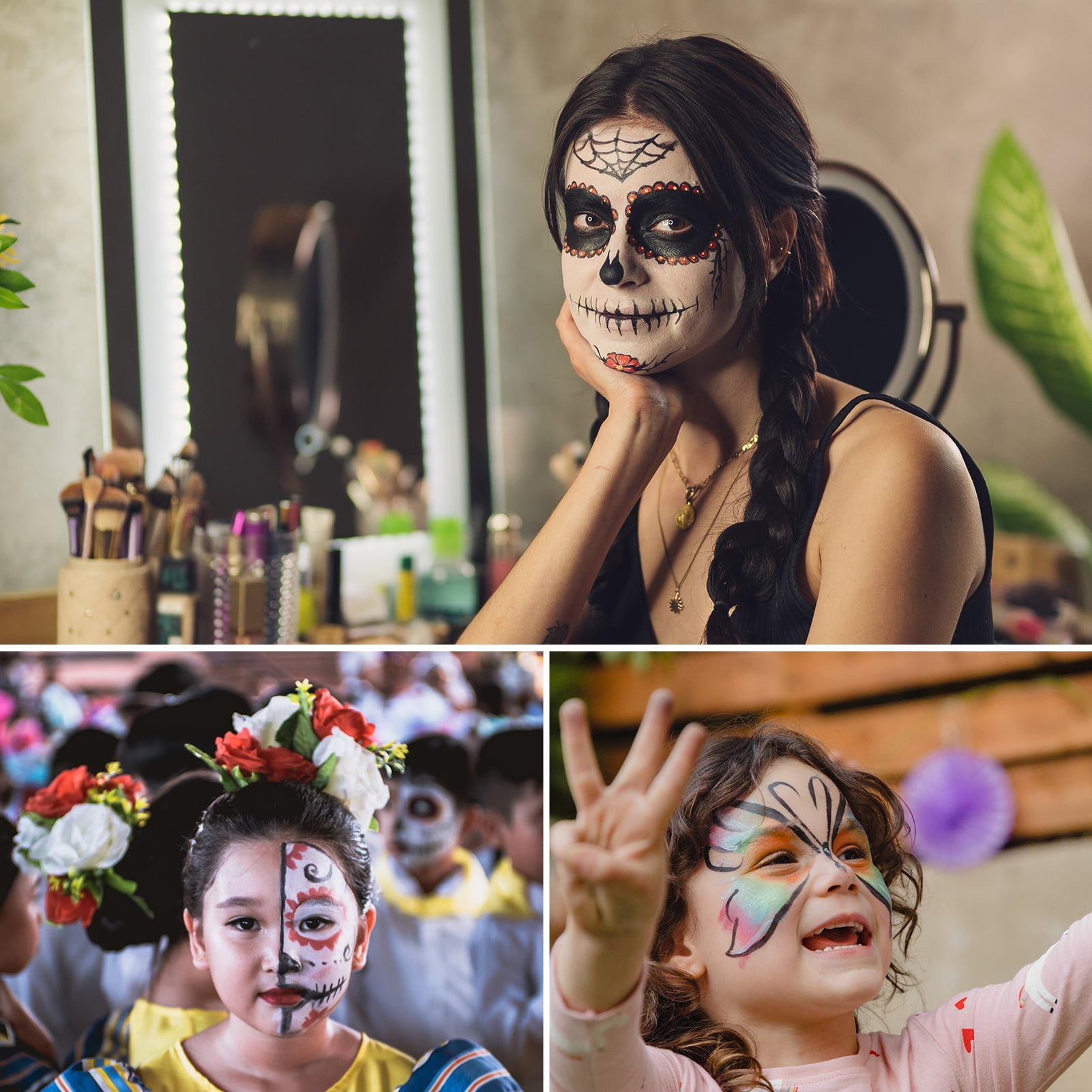 Arealer Watercolor Paint Palette Set 12 Colors Set Professional Face Split Cakes with 6