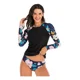 thumbnail image 1 of Traje De Baño Manga Larga 2pcs Tankini Top Manga Larga Short, 1 of 8