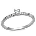 thumbnail image 1 of Women Rhodium Brass Ring with AAA Grade CZ in Clear - Size 8, 1 of 1
