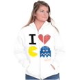 thumbnail image 3 of Pixelized Retro Game I Heart PACMAN Unisex Plus Size Zip Hoodie Brisco Brands 2X, 3 of 5