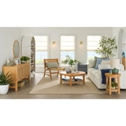 Better Homes & Gardens Vista Woven Coastal End Table, 18 in Round, Light Honey