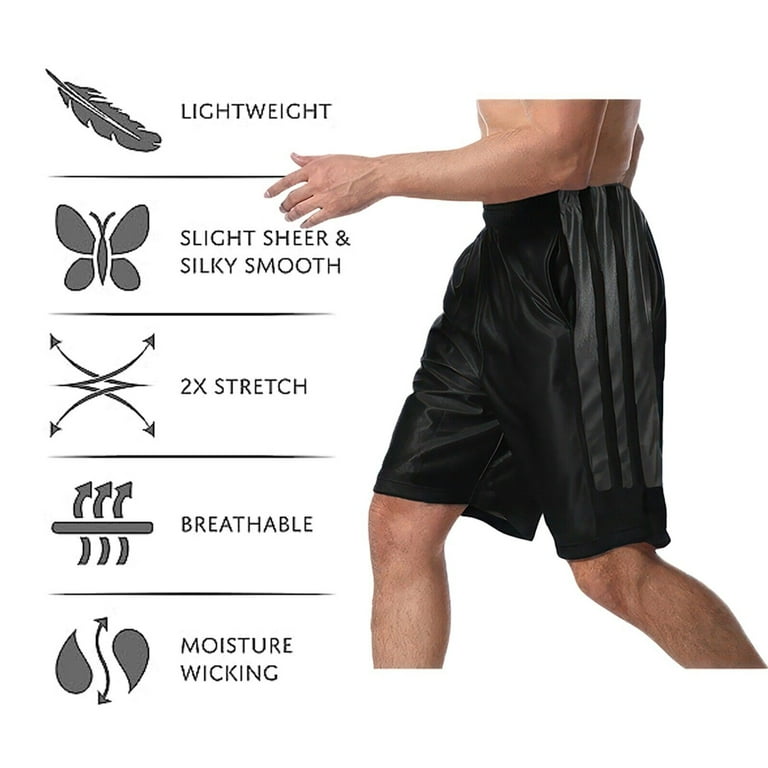 3 Pack Men s Dazzle Basketball Shorts Striped Athletic Quick Dry