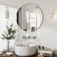 thumbnail image 2 of Lumora 20" Bathroom Mirror Round Wall Mirror Vanity Mirror with Metal Frame, White, 2 of 6