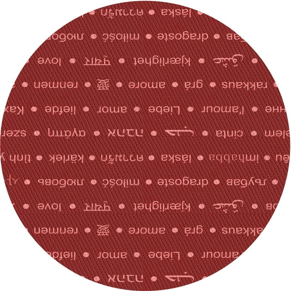 Ahgly Company Indoor Round Patterned Chilli Pepper Red Area Rugs, 7' Round