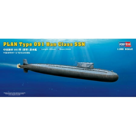 PLAN Type 091 Han Class SSN Boat Model Building Kit, Completed model is approximately 11 long By Hobby Boss