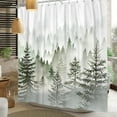 thumbnail image 4 of Lfeey Forest Shower Curtain, Misty Tree Bathroom Waterproof Shower Curtain with 14 Hooks, 72x84 inch, 4 of 5
