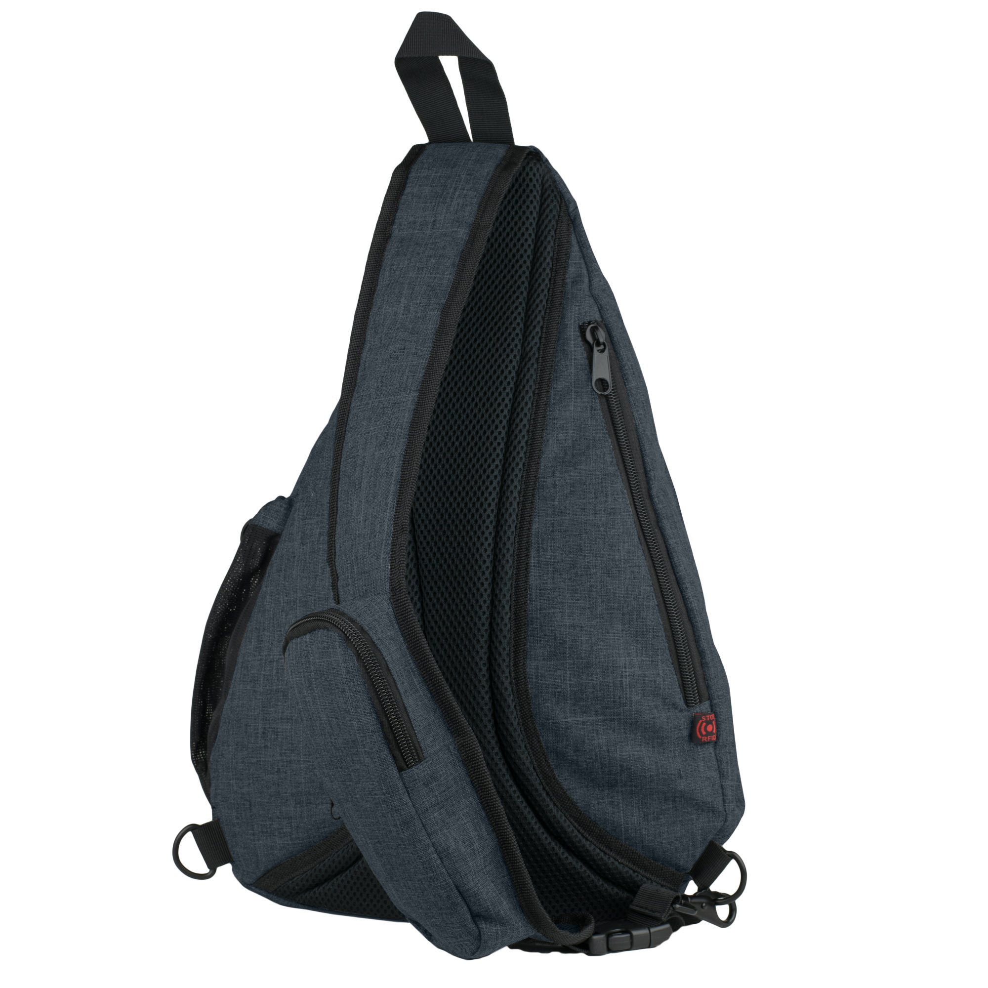 Versatile Canvas Sling Bag Backpack with RFID Security Pocket and Multi Compartments - Black - image 5 of 9