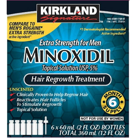 Kirkland Signature™ Hair Regrowth Treatment Extra Strength for Men 5% Minoxidil Topical Solution (Best Solution For Hair Regrowth)